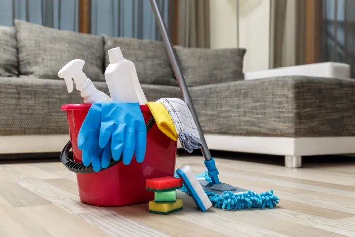 End of tenancy cleaning supplies ready for a rental property in Cambridge